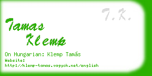tamas klemp business card